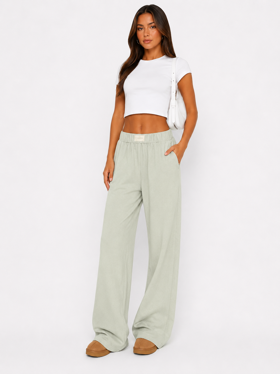 Pantalon Large Femme – Taille Haute Élastique & Jambes Larges Rayées | Style Estival Tendance